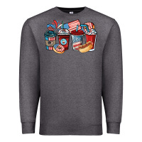Charcoal Heather 4th of july coffee cups Premium Sweatshirt - NancyCooperArtShop