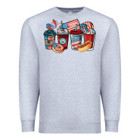 Heather Grey 4th of july coffee cups Premium Sweatshirt - NancyCooperArtShop