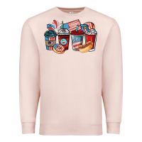 Pale Pink 4th of july coffee cups Premium Sweatshirt - NancyCooperArtShop