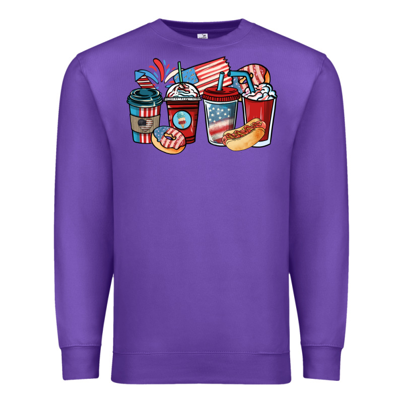 4th Of July Coffee Cups Premium Sweatshirt by NancyCooperArtShop | Teevron