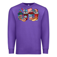 Purple 4th of july coffee cups Premium Sweatshirt - NancyCooperArtShop