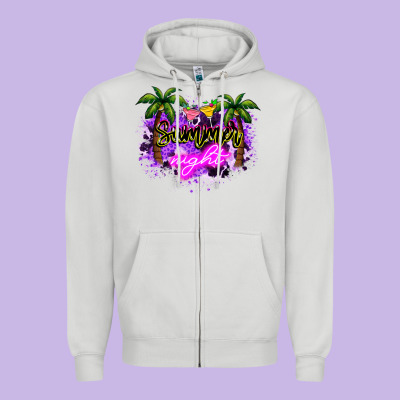 Summer Night Zipper Hoodie Designed By Nancycooperartshop