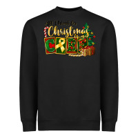 Black all i want for christmas is cure childhood cancer Heavyweight Sweatshirt - FaDigitalArtStudio