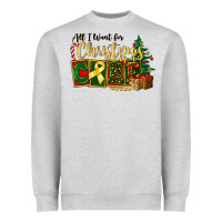 Heather Grey all i want for christmas is cure childhood cancer Heavyweight Sweatshirt - FaDigitalArtStudio