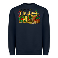 Navy all i want for christmas is cure childhood cancer Heavyweight Sweatshirt - FaDigitalArtStudio