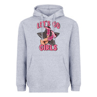 Heather Grey lets go girls cowgirl boots star Heavyweight Hoodie - MaliasSmallBusiness