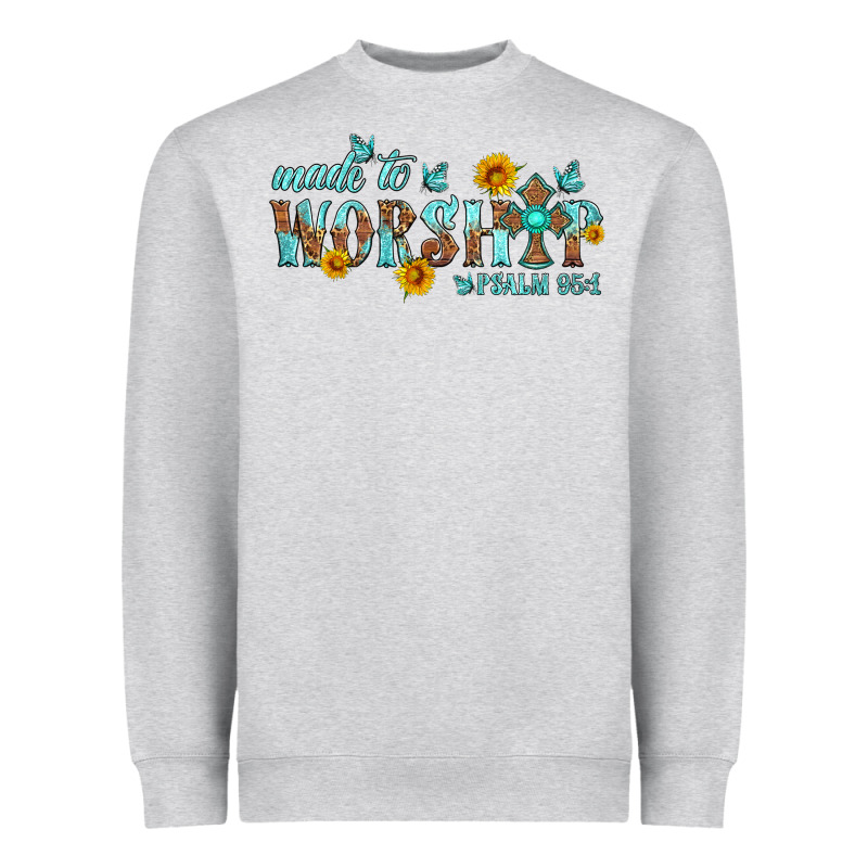 Made To Worship With Sunflowers Heavyweight Sweatshirt by HRA Design Shop | Teevron
