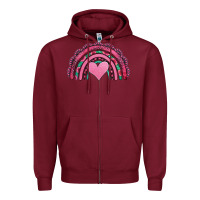 Burgundy valentines day pink gemstones rainbow Zipper Hoodie - Jasminsmagicworld