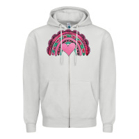 Dove Grey valentines day pink gemstones rainbow Zipper Hoodie - Jasminsmagicworld