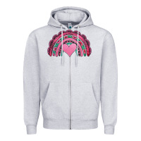 Heather Grey valentines day pink gemstones rainbow Zipper Hoodie - Jasminsmagicworld