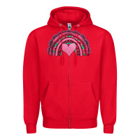 Red valentines day pink gemstones rainbow Zipper Hoodie - Jasminsmagicworld