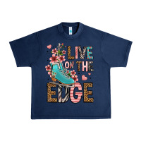 Navy live on the edge ice skating Urban Heavy Tee - FaDigitalArtStudio