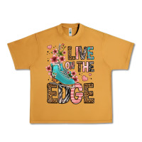 Live On The Edge Ice Skating Urban Heavy Tee | Teevron