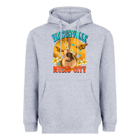 Heather Grey naschville music city Heavyweight Hoodie - NancyCooperArtShop