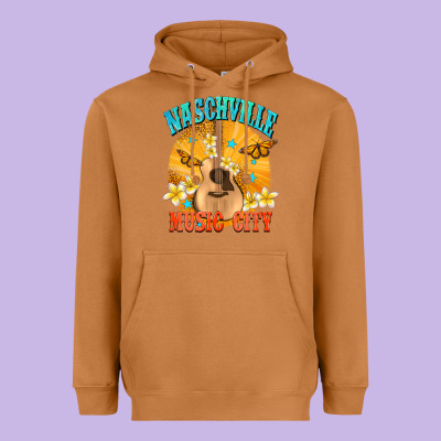 Naschville Music City Heavyweight Hoodie Designed By Nancycooperartshop