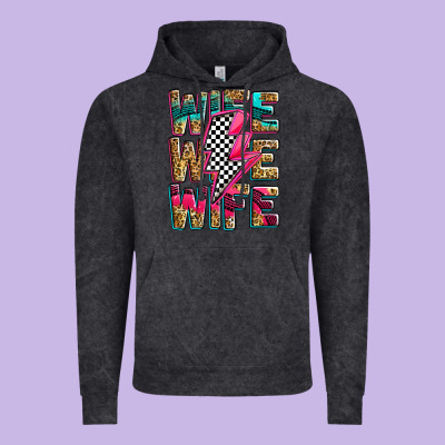 Race Wife Wife Wife Lightningbolt Vintage Hoodie Designed By Zillion Design Studio