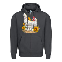 Smoke Perched Chicken With Sunflowers Zipper Hoodie - LillyAllenDesigns