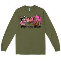 Army Green peace love  cowgirl Long Sleeve Tee - AdoDesignShop