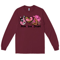Burgundy peace love  cowgirl Long Sleeve Tee - AdoDesignShop