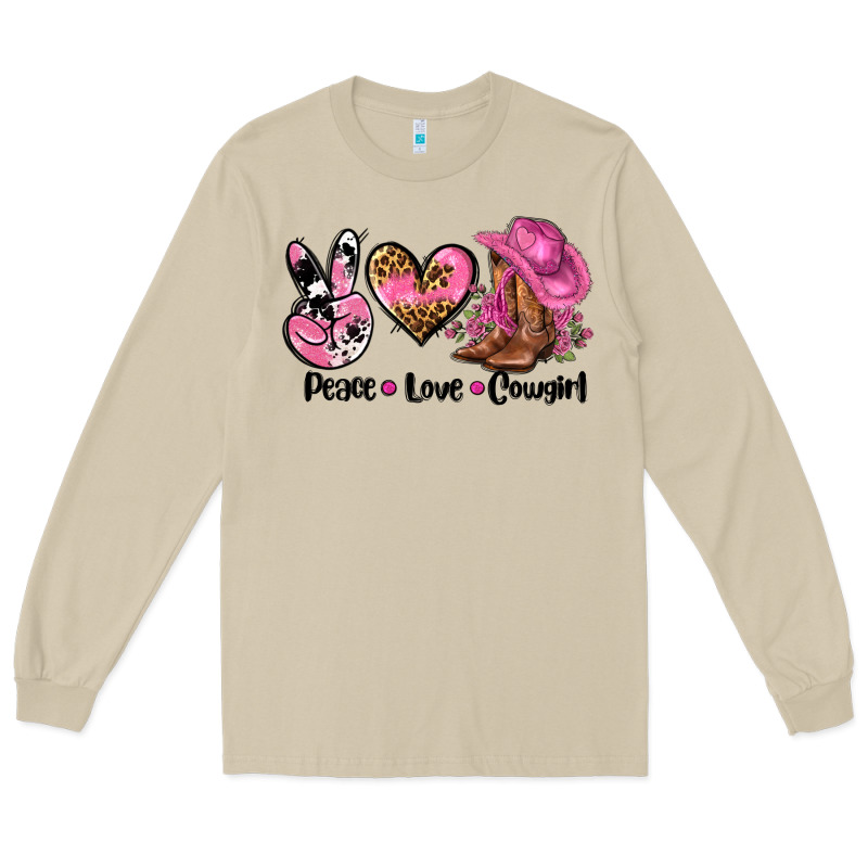 Peace Love  Cowgirl Long Sleeve Tee by AdoDesignShop | Teevron