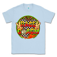 Dusty Blue Race coach with leopard and peace hand Classic Tee - AdoDesignShop