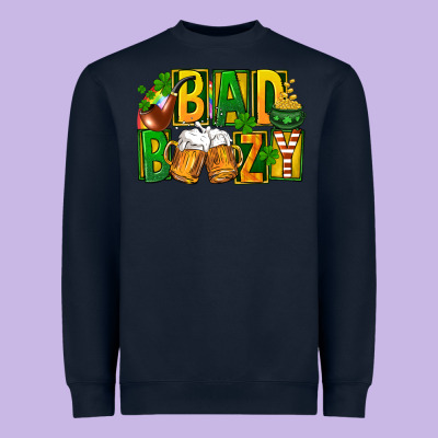 Bad Boozy St Patricks Heavyweight Sweatshirt Designed By Fadigitalartstudio