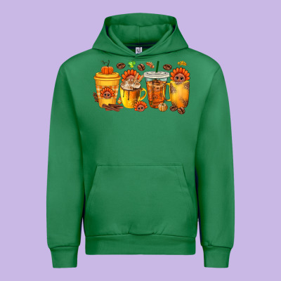 Thanksgiving Coffee Cups Urban Hoodie Designed By Texasbilliewilder