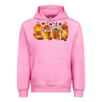 Fuchsia Pink Thanksgiving Coffee Cups Urban Hoodie - texasbilliewilder
