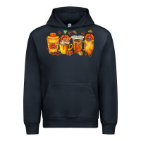 Navy Thanksgiving Coffee Cups Urban Hoodie - texasbilliewilder