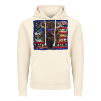 Vintage Artic bison with american flag and glasses Vintage Hoodie - RanaPortraitStore