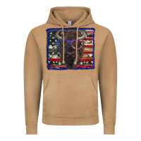 Vintage Camel bison with american flag and glasses Vintage Hoodie - RanaPortraitStore