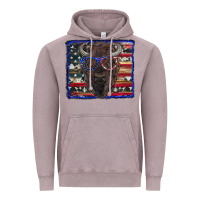 Vintage Zinc bison with american flag and glasses Vintage Hoodie - RanaPortraitStore