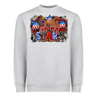 Heather Grey Oh my stars chicken 4th of july Heavyweight Sweatshirt - CowGirlArtShop