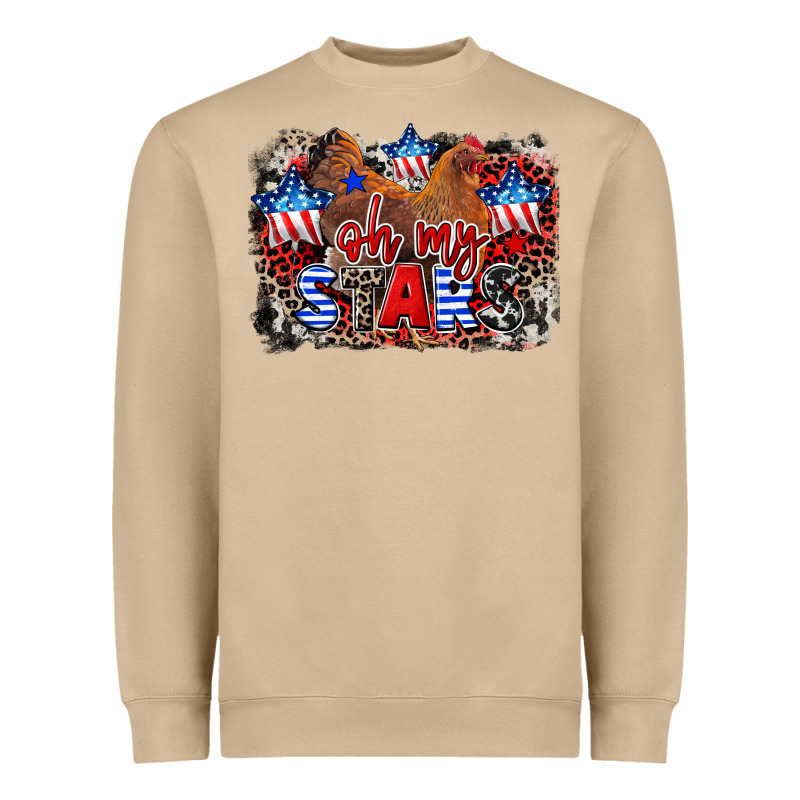 Oh My Stars Chicken 4th Of July Heavyweight Sweatshirt by CowGirlArtShop | Teevron