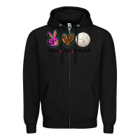 Black peace love volleyball Zipper Hoodie - BarkalooDesign