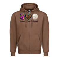 Chestnut peace love volleyball Zipper Hoodie - BarkalooDesign
