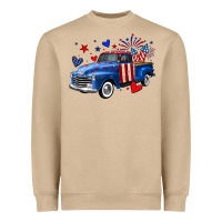 Mushroom 4th of July American flag truck Heavyweight Sweatshirt - Neo Western