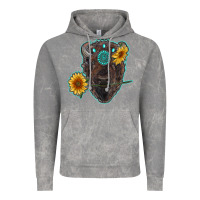 Cloud Rock bison head with sunflowers and gemstone Vintage Hoodie - RanaPortraitStore