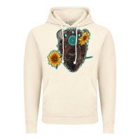 Vintage Artic bison head with sunflowers and gemstone Vintage Hoodie - RanaPortraitStore