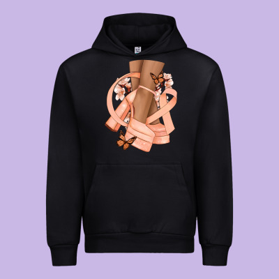 Cancer Diva Peach Ribbon Urban Hoodie Designed By Nancycooperartshop