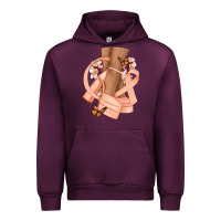 Mauve Wine Cancer diva peach ribbon Urban Hoodie - NancyCooperArtShop