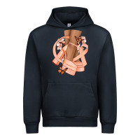 Navy Cancer diva peach ribbon Urban Hoodie - NancyCooperArtShop