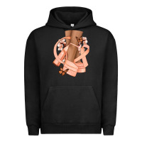 Pigment Black Cancer diva peach ribbon Urban Hoodie - NancyCooperArtShop