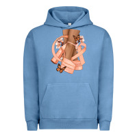 Pigment Pebble Blue Cancer diva peach ribbon Urban Hoodie - NancyCooperArtShop