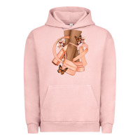Pigment Salmon Cancer diva peach ribbon Urban Hoodie - NancyCooperArtShop