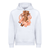 White Cancer diva peach ribbon Urban Hoodie - NancyCooperArtShop