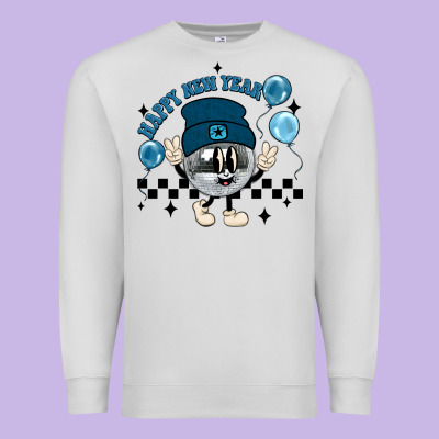 Happy New Year Disco Ball Premium Sweatshirt Designed By Maliassmallbusiness
