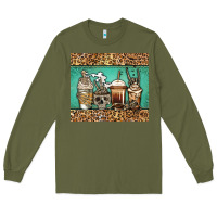 Army Green skeleton coffee cups Long Sleeve Tee - Jasminsmagicworld