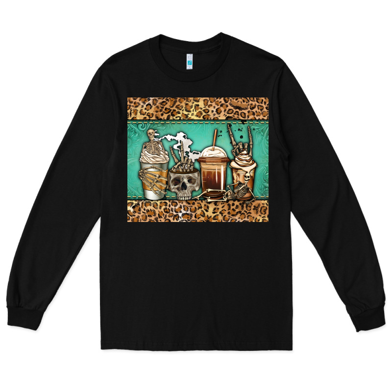 Skeleton Coffee Cups Long Sleeve Tee by Jasminsmagicworld | Teevron