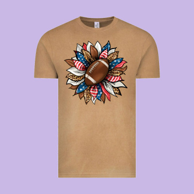 American Football Sunflower Vintage Tee Designed By Hra Design Shop